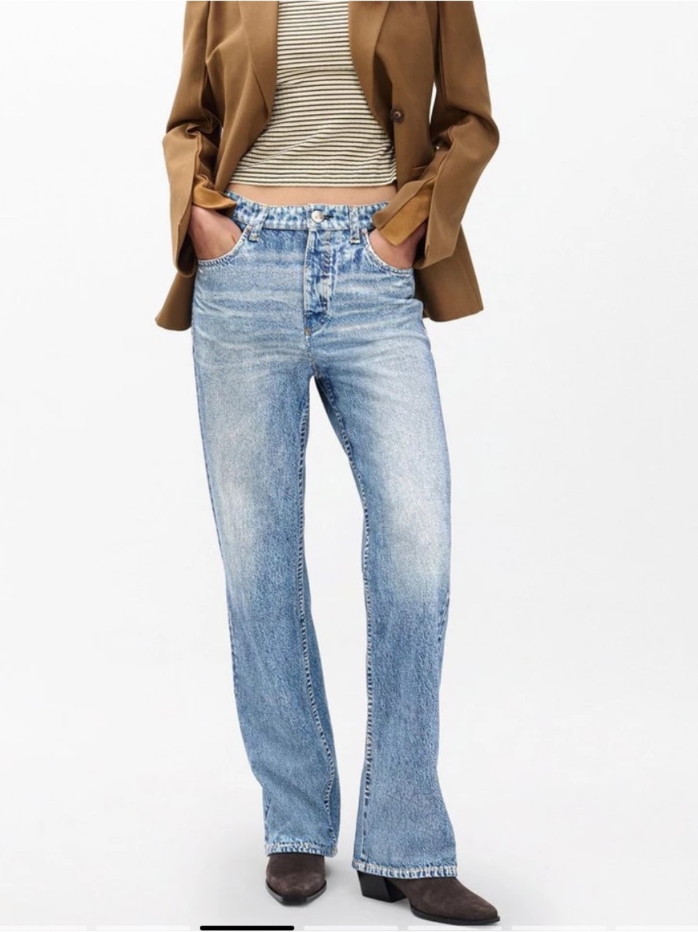 rag & bone Light Blue Straight-Leg Jeans